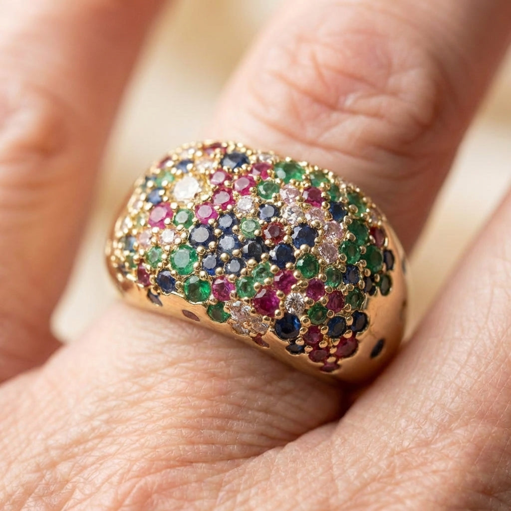 Elegant Multicolor Zircon Ring