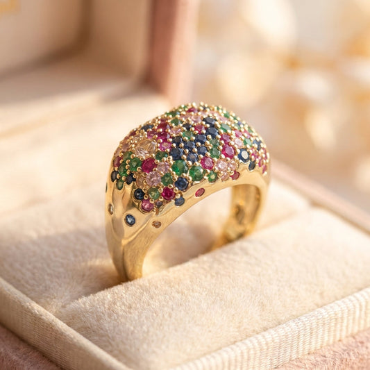Elegant Multicolor Zircon Ring