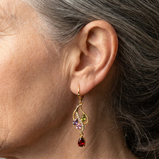 Elegant Multistone Drop Earrings