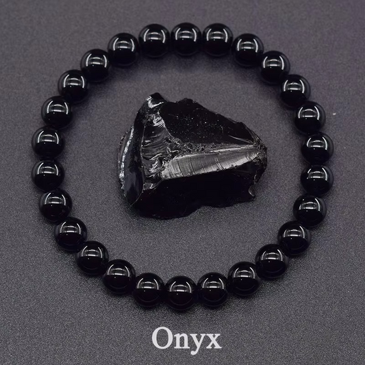 Elegant Onyx Beaded Bracelet