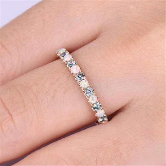 Elegant Opal Diamond Ring