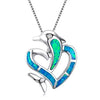 Elegant Opal Dolphin Necklace
