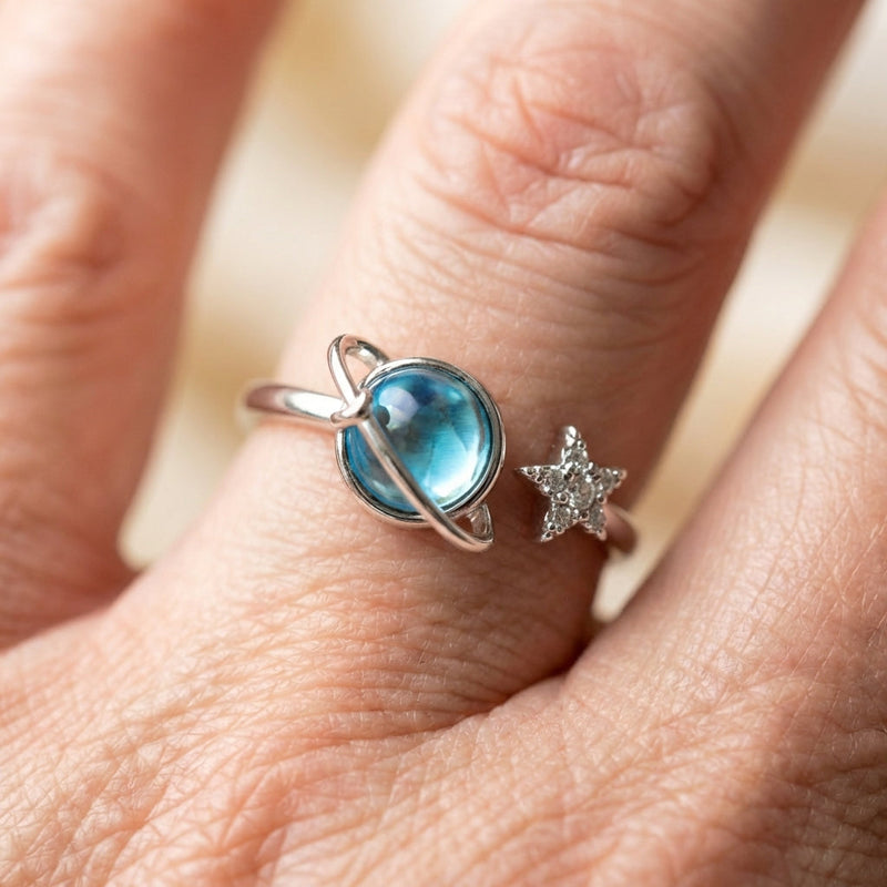 Elegant Opal Planet Ring