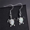 Elegant Opal Turtle Earrings