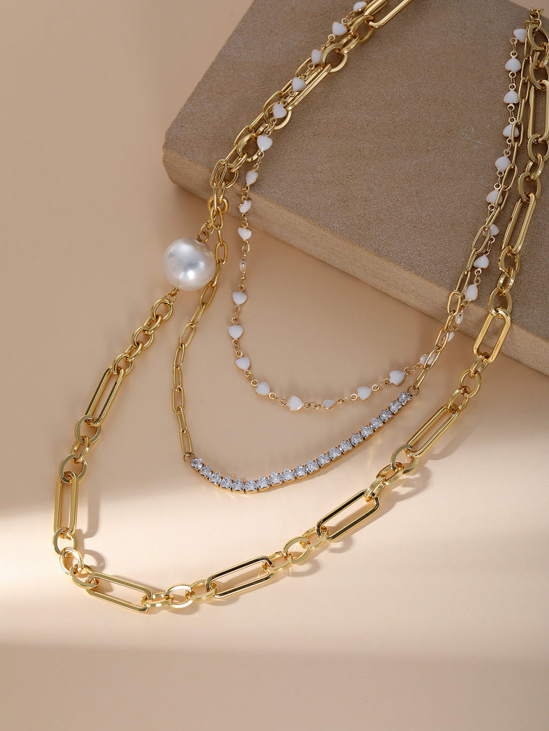 Elegant Pearl Chain Necklace