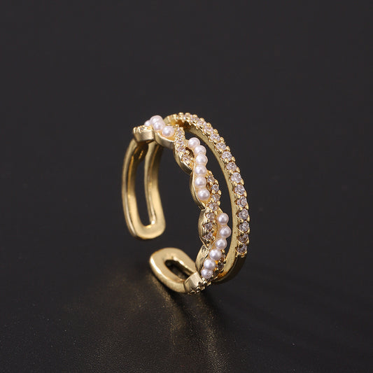 Elegant Pearl Gold Ring