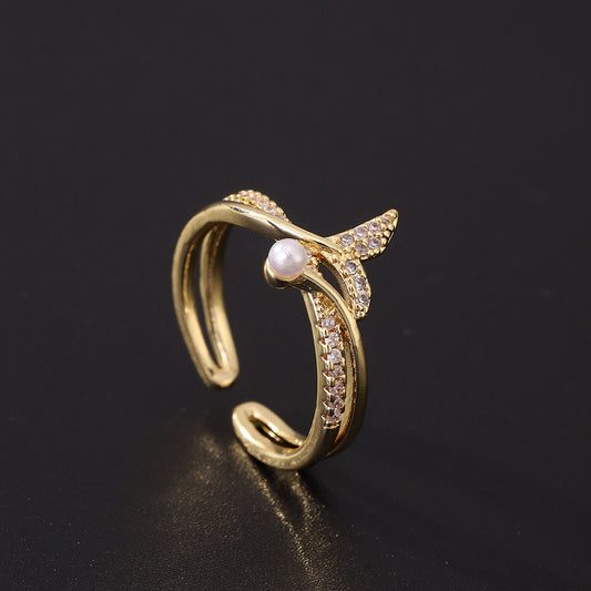 Elegant Pearl Gold Ring