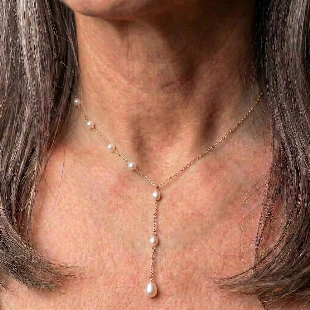 Elegant Pearl Lariat