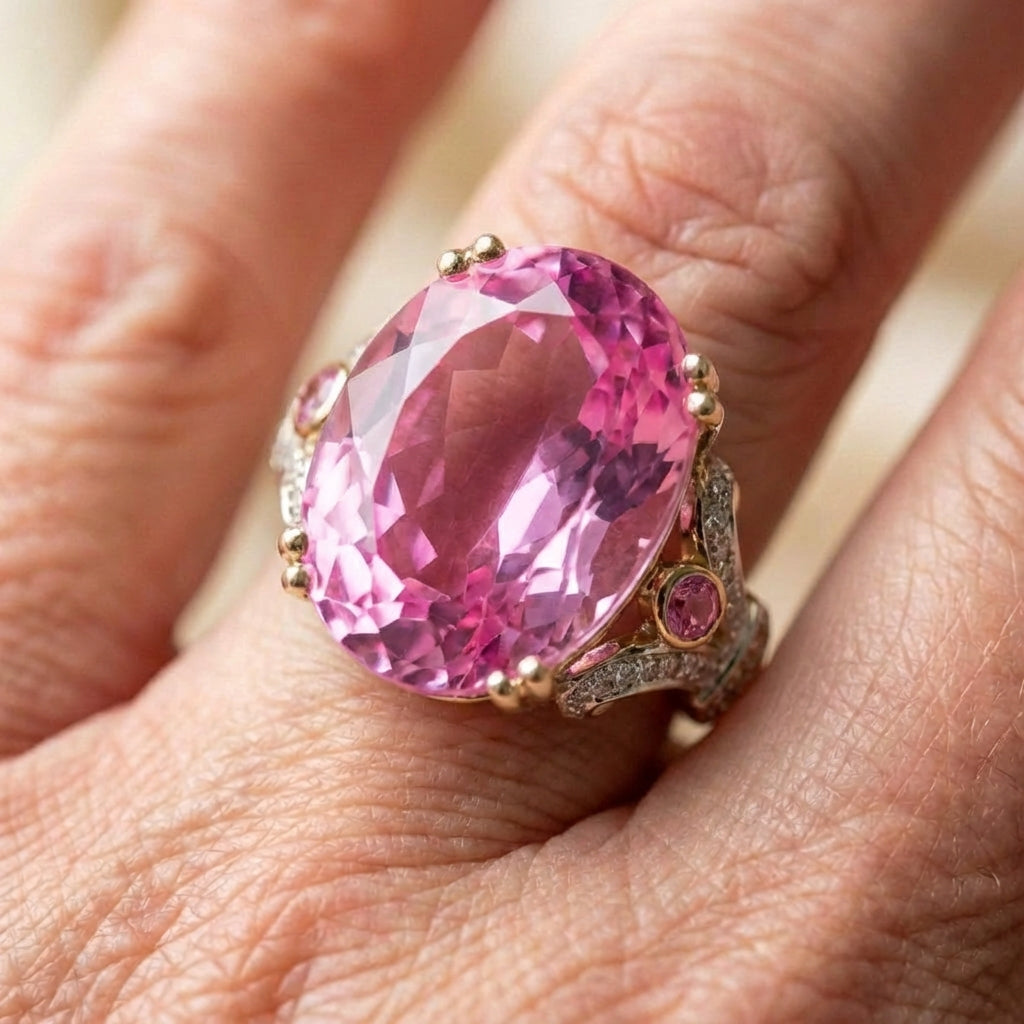 Elegant Pink Topaz Ring