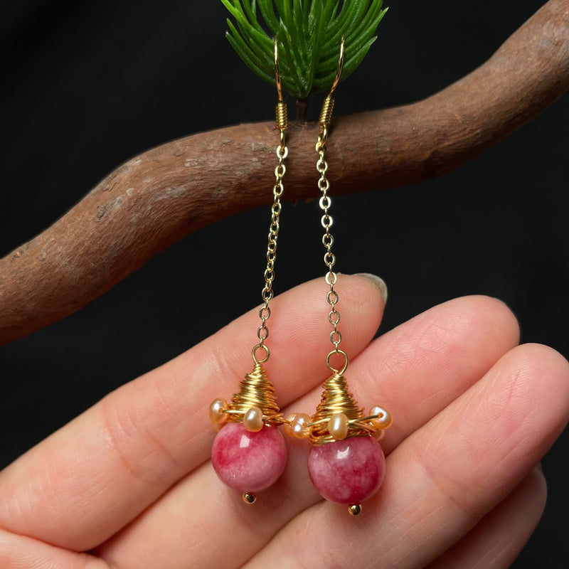 Elegant Pink Tourmaline Earrings