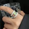 Elegant Prehnite Silver Ring