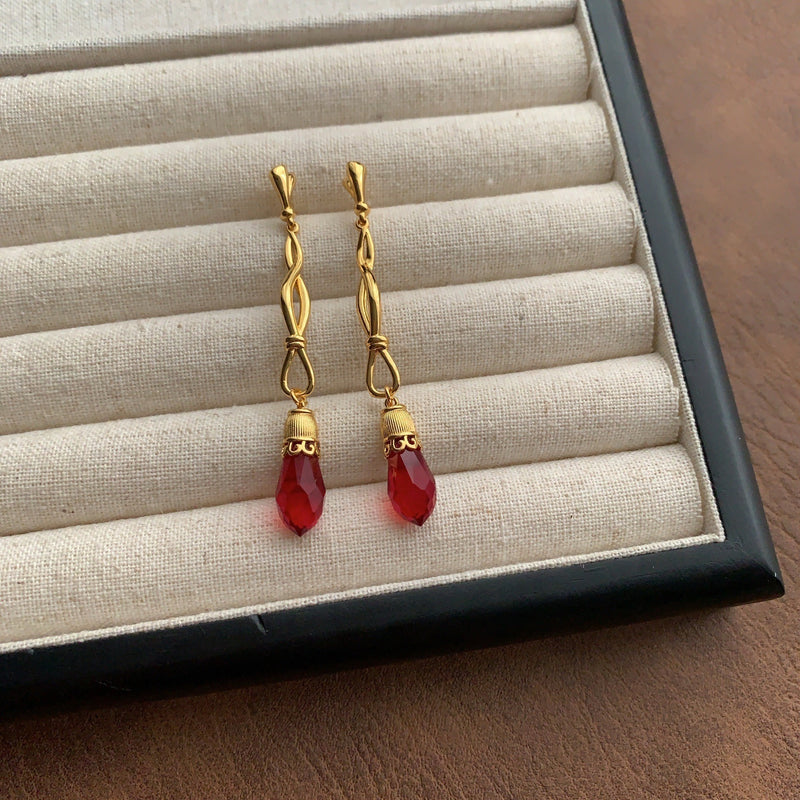 Elegant Red Drop Earrings