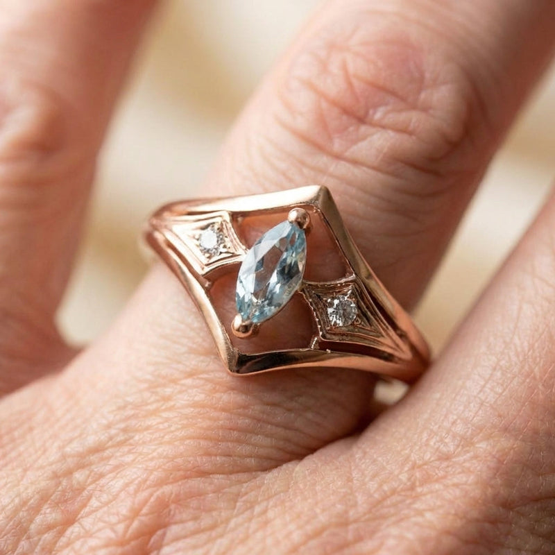 Elegant Rose Gold Marquise Ring