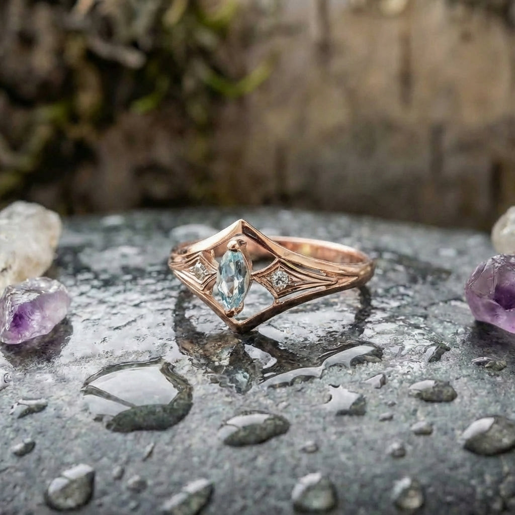 Elegant Rose Gold Marquise Ring