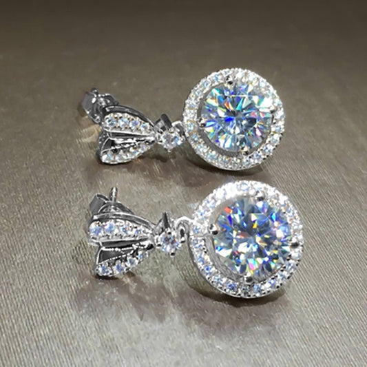 Elegant Round Crystal Dangle Drop