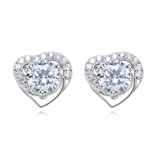 Elegant Round Crystal Heart Frame