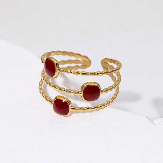 Elegant Ruby Cuff Ring