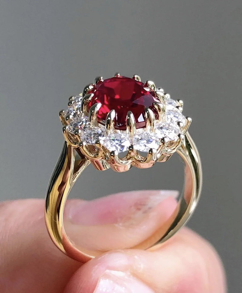 Elegant Ruby Diamond Ring