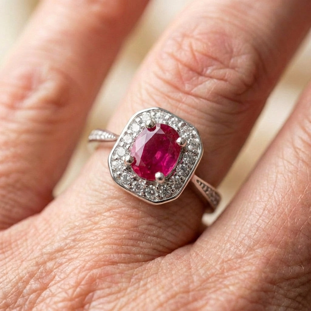 Elegant Ruby Diamond Ring