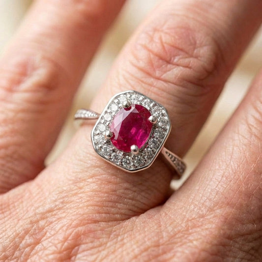 Elegant Ruby Diamond Ring
