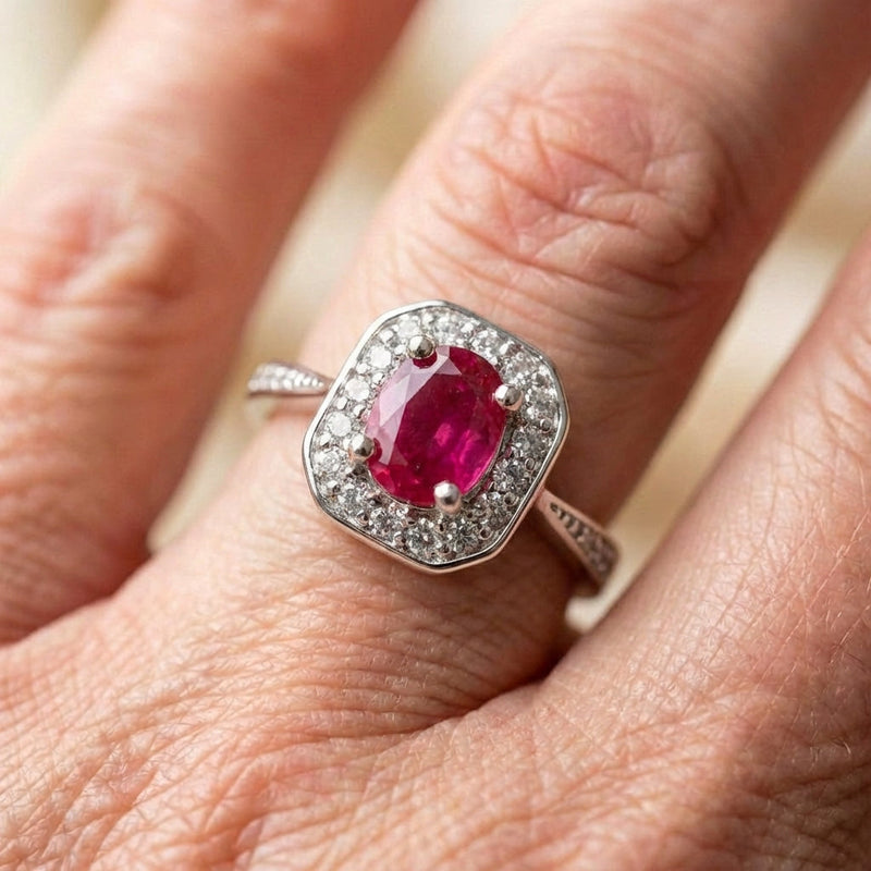 Elegant Ruby Diamond Ring