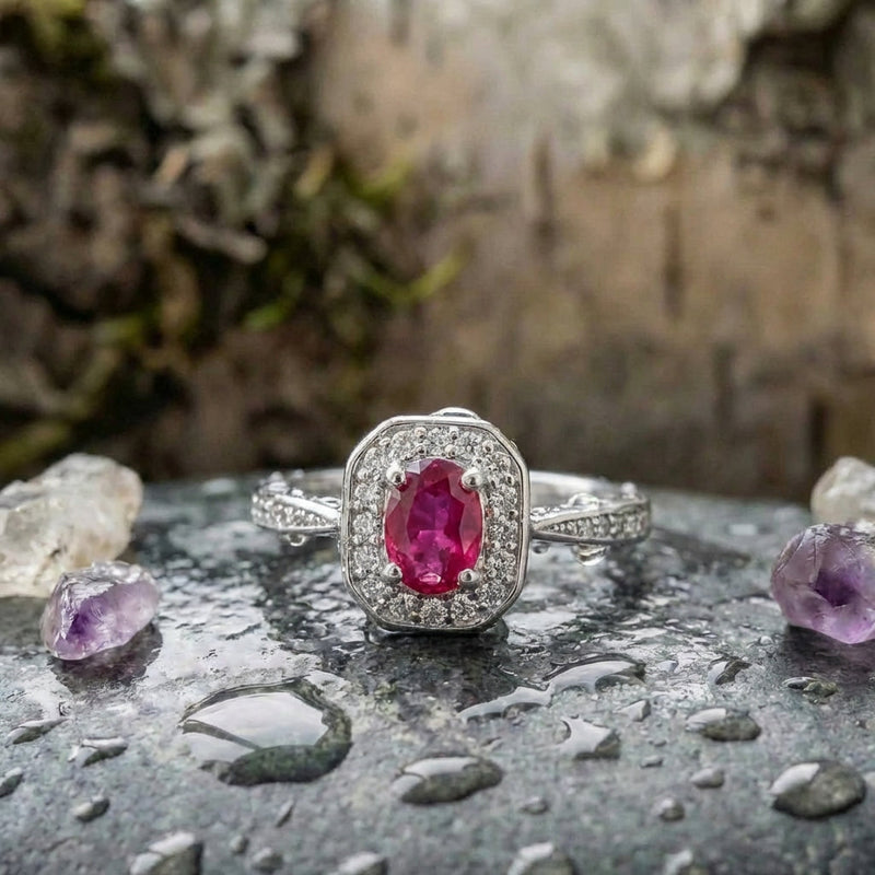 Elegant Ruby Diamond Ring