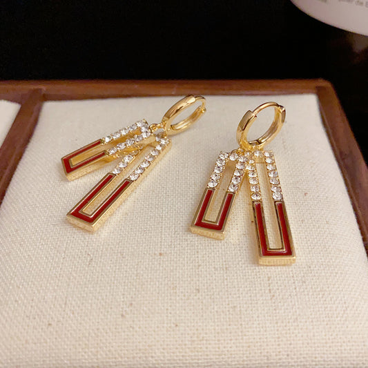 Elegant Ruby Drop Earrings