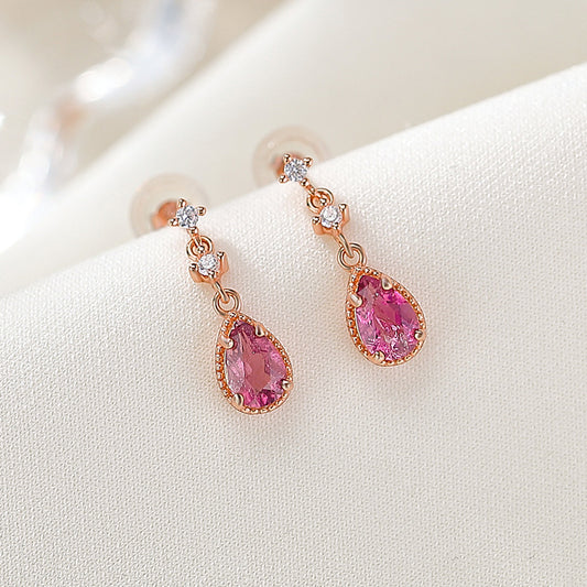 Elegant Ruby Drop Earrings