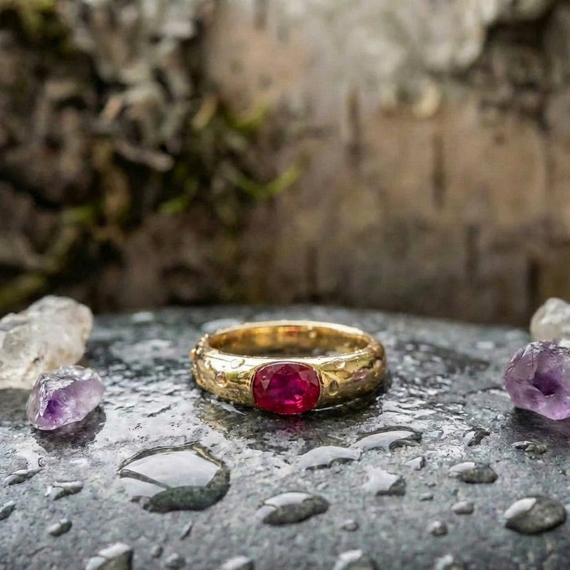 Elegant Ruby Gold Ring
