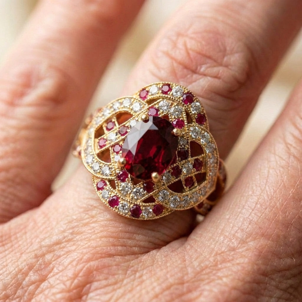 Elegant Ruby Statement Ring