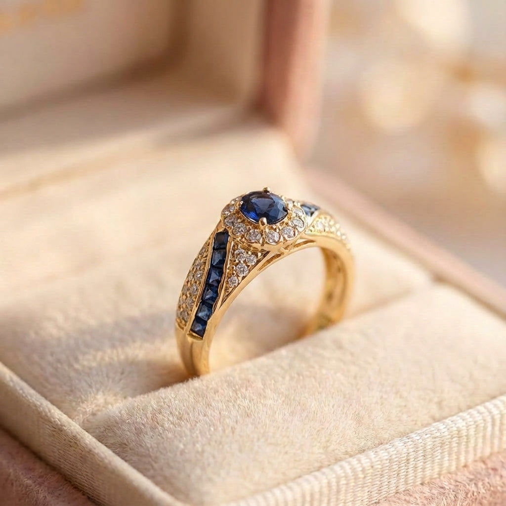 Elegant Sapphire Gold Ring