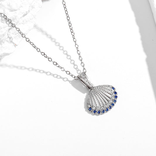 Elegant Sapphire Shell Necklace