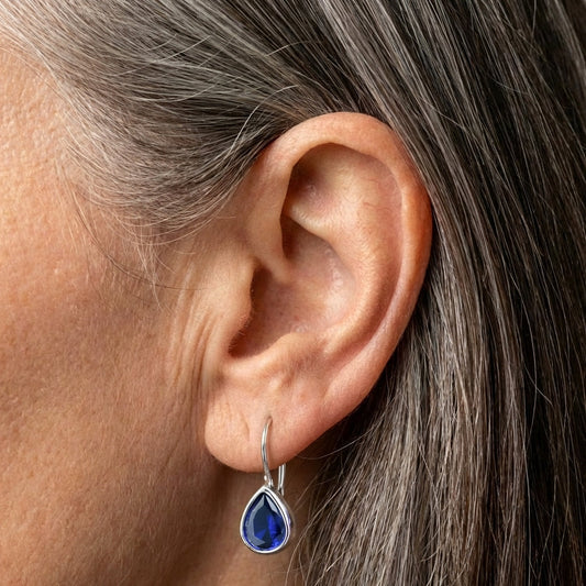 Elegant Sapphire Teardrop Earrings