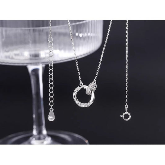 Elegant Silver Circle Necklace