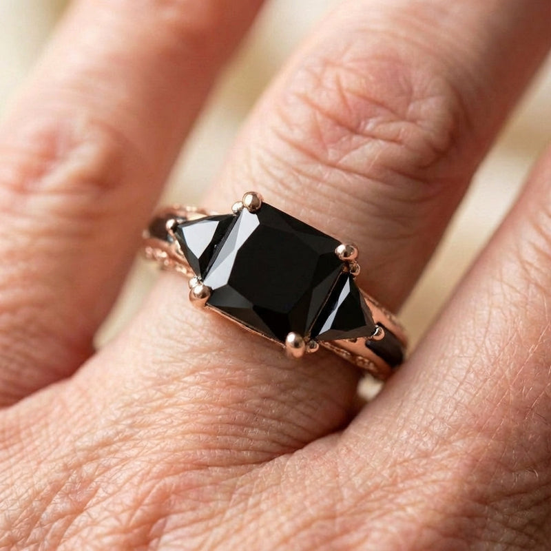 Elegant Silver Color Stone Ring