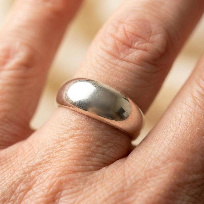 Elegant Silver Dome Ring