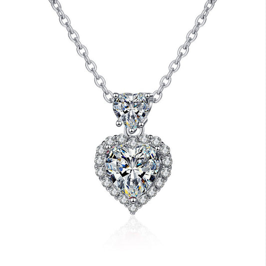 Elegant Silver Double Heart