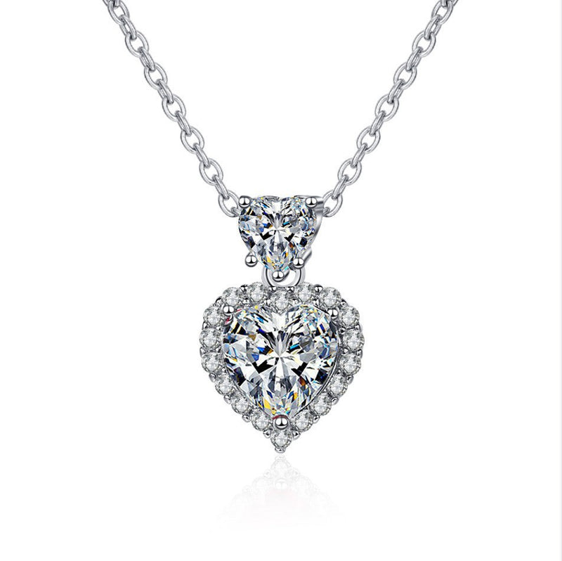 Elegant Silver Double Heart