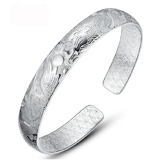 Elegant Silver Dragon Bracelet
