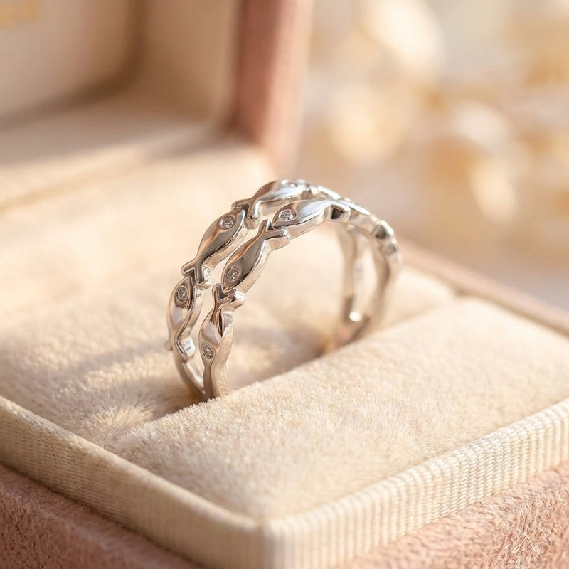 Elegant Silver Fish Ring