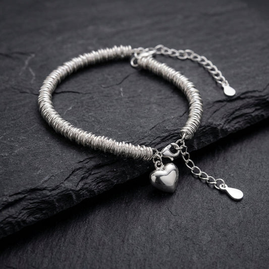 Elegant Silver Heart Bracelet