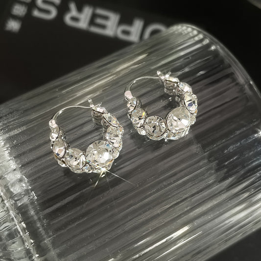 Elegant Sparkling Double Heart Dangle