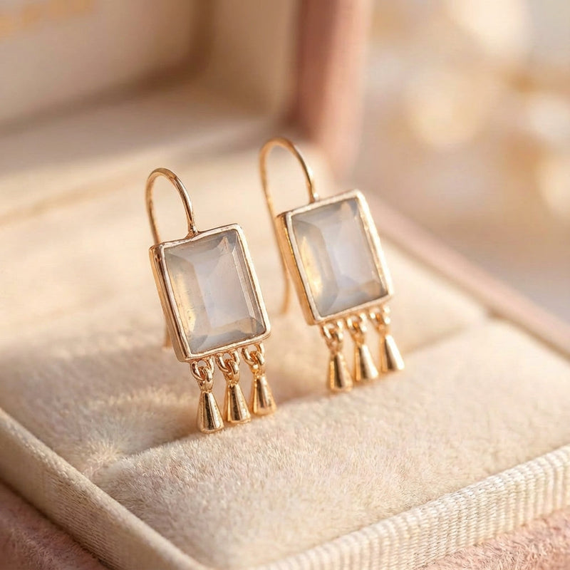 Elegant Stone Dangle Earrings
