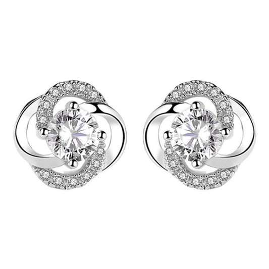 Elegant Swirl Knot Crystal Stud
