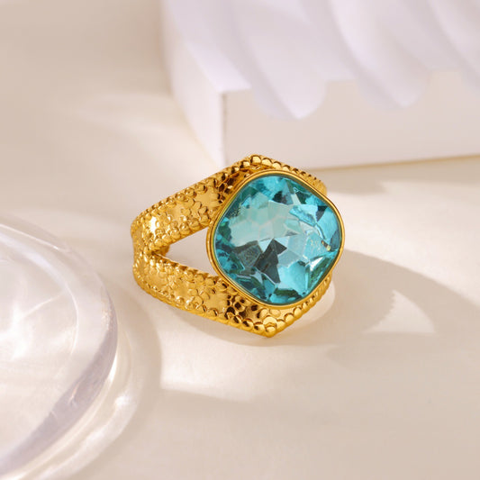 Elegant Topaz Gold Ring