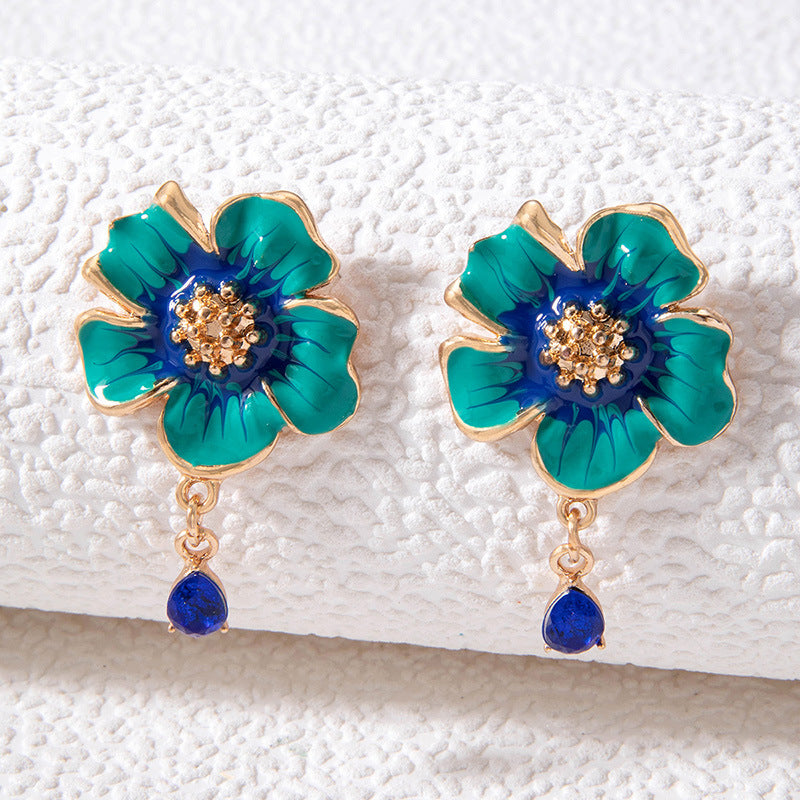 Elegant Turquoise Flower Earrings