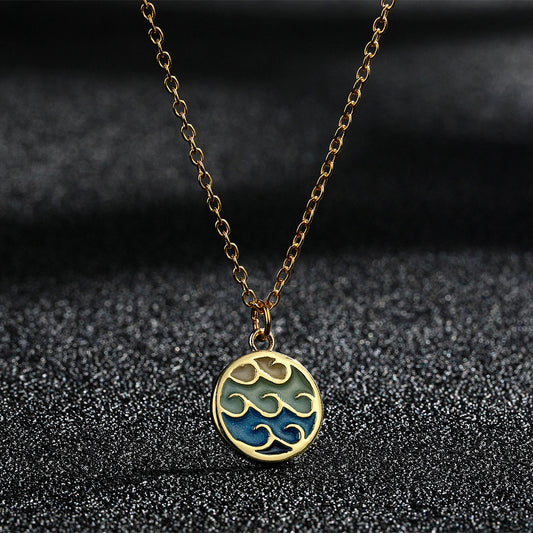 Elegant Wave Pendant Necklace