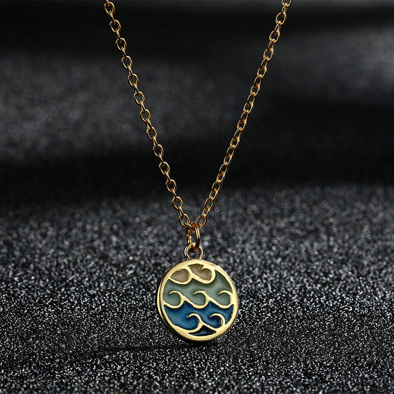 Elegant Wave Pendant Necklace