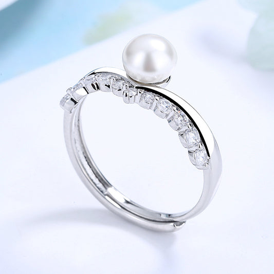 Elegant White Pearl Ring