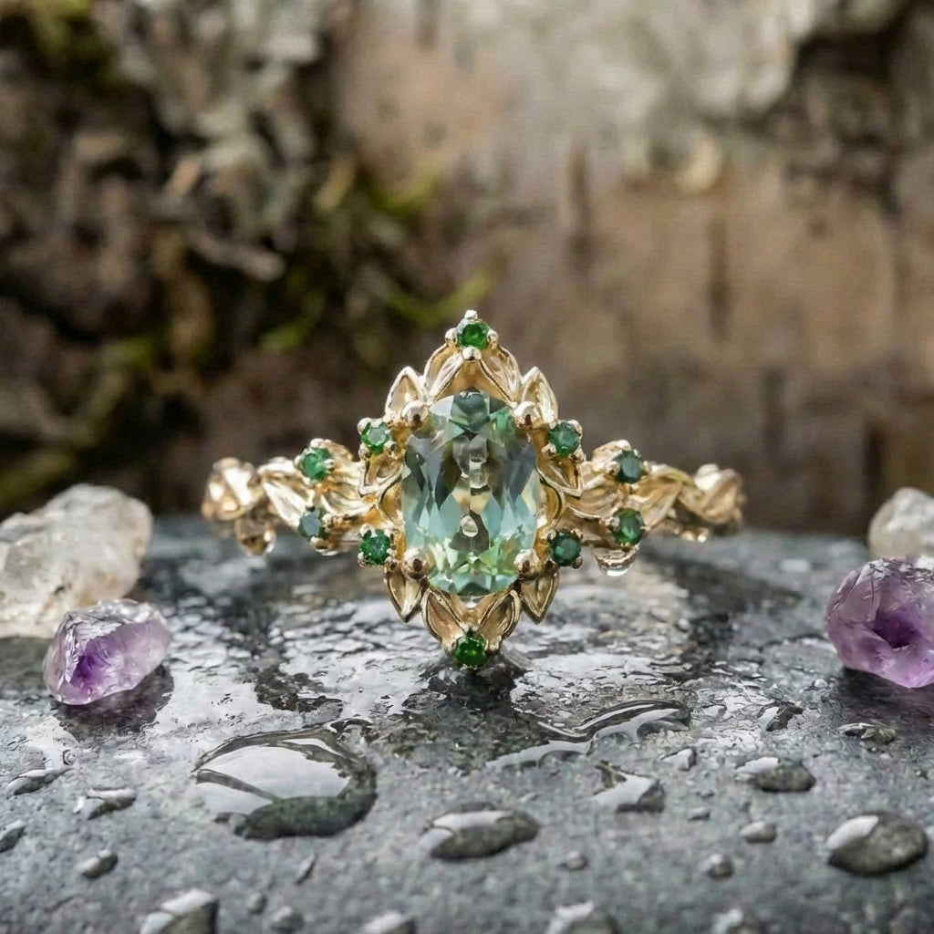 Elegant Zircon Flower Ring